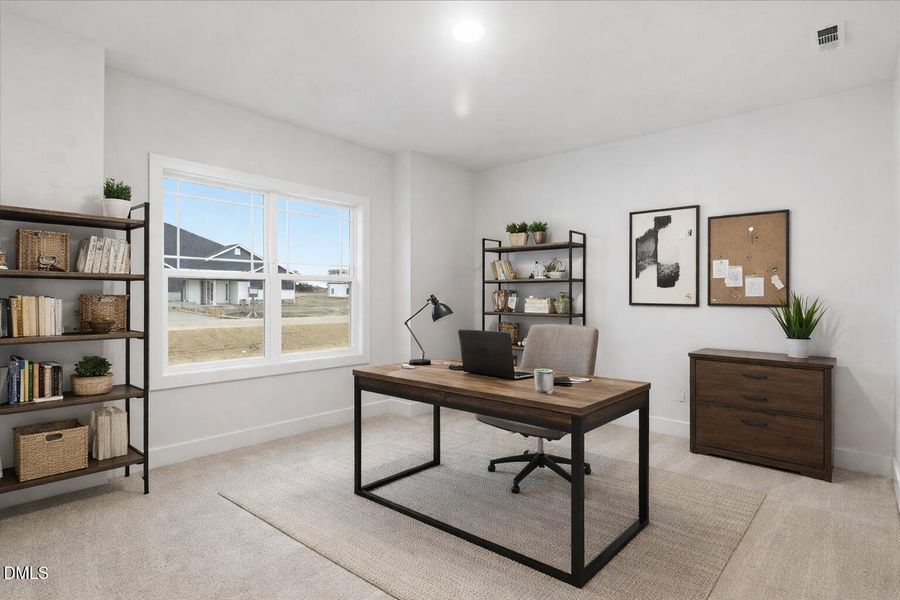 Bedroom 2 staged as office Bedroom 2 staged as office