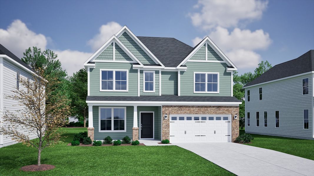 Representative exterior photo of a completed home built from the Mulberry - Vanguard Collection by Mungo Homes in Hanes Lake, Winston-Salem, NC (Image 16). Representative exterior photo of a completed home built from the Mulberry - Vanguard Collection by Mungo Homes in Hanes Lake, Winston-Salem, NC (Image 16).