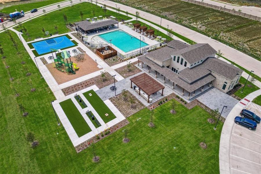 Drone / aerial view of a pool Drone / aerial view of a pool