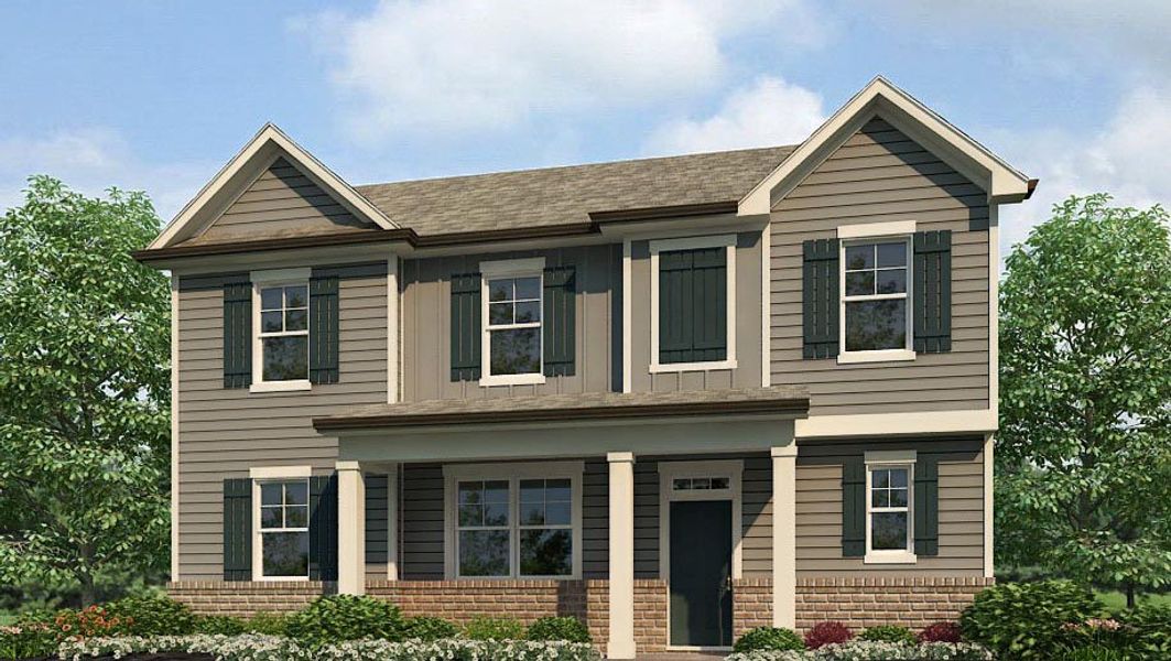 Representative exterior photo of a completed home built from the CARROLL II by D.R. Horton in Braselton Village, Braselton, GA (Image 4).