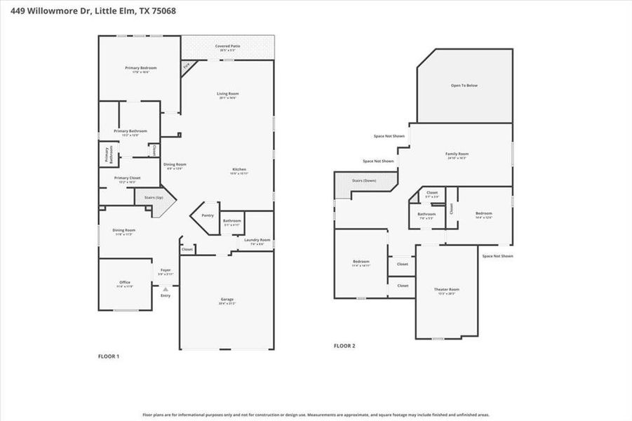 2D floor plan layout of this home in , Little Elm, TX (Image 4).