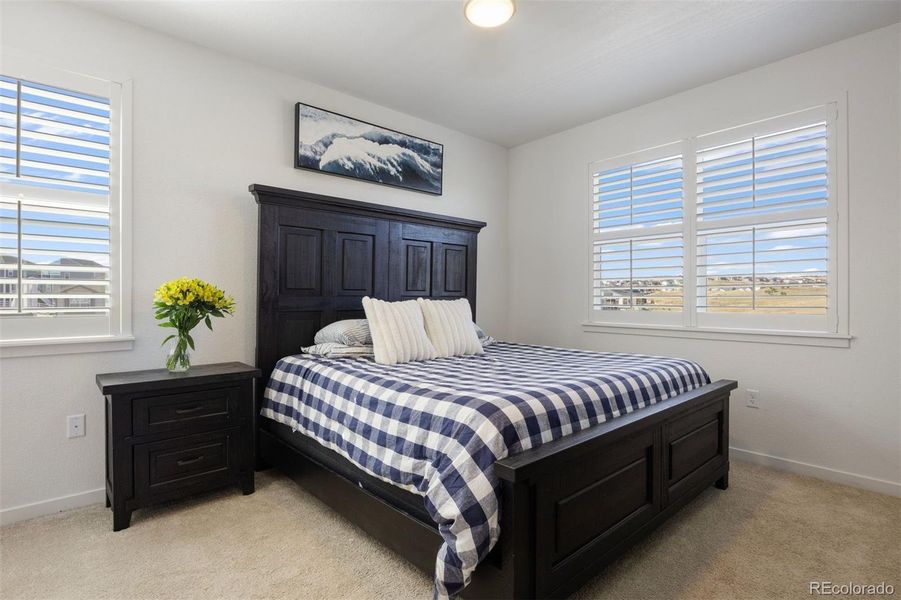 Bright main-floor primary with open-space views and room to unwind.