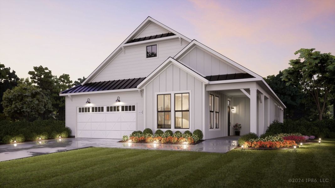 Representative exterior photo of a completed home built from the Verona by Perfection Builders in The Courtyards at Cornerstone, Andover, KS (Image 7).