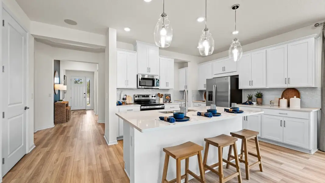Furnished interior view inside a new home in Timber Ridge, Plant City (Image 2). Furnished interior view inside a new home in Timber Ridge, Plant City (Image 2).
