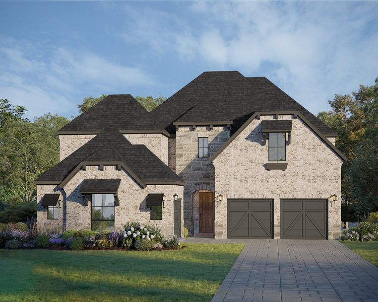 Plan 609 Elevation B w/ Stone