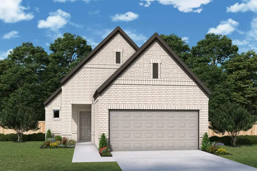 Representative exterior photo of a completed home built from the The Boerne by David Weekley Homes in The Grand Prairie - Meadow Collection, Hockley, TX (Image 2).