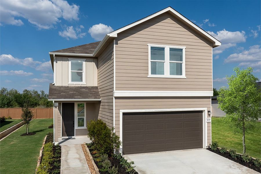 Representative exterior photo of a completed home built from the Plan 1772 Modeled by KB Home in Southton Cove, Elmendorf, TX (Image 10). Representative exterior photo of a completed home built from the Plan 1772 Modeled by KB Home in Southton Cove, Elmendorf, TX (Image 10).