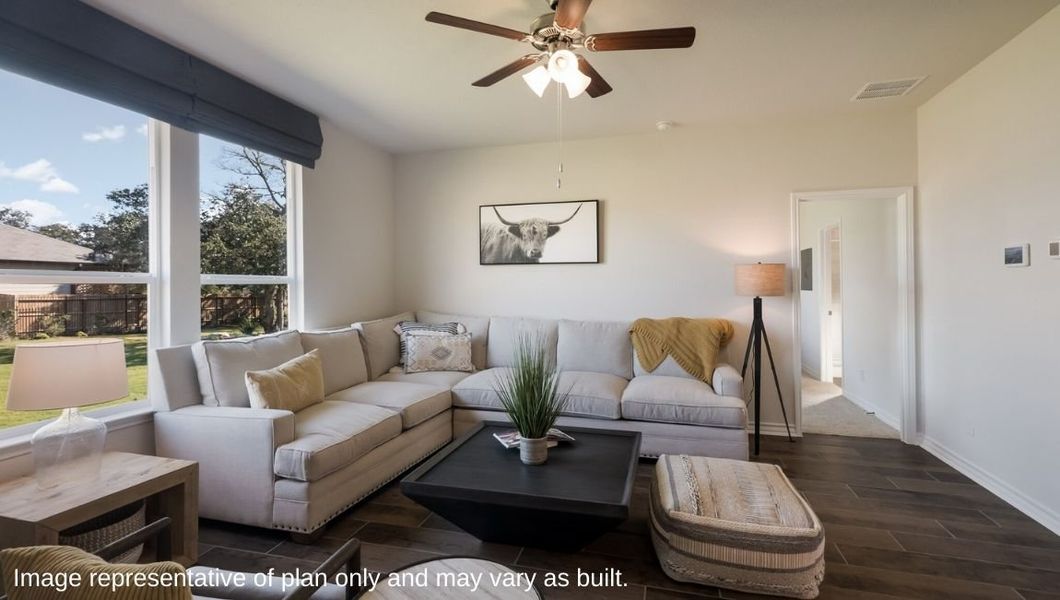 Representative furnished interior of a home built from the The Irvine by D.R. Horton in Steele Creek, Cibolo (Image 13). Representative furnished interior of a home built from the The Irvine by D.R. Horton in Steele Creek, Cibolo (Image 13).