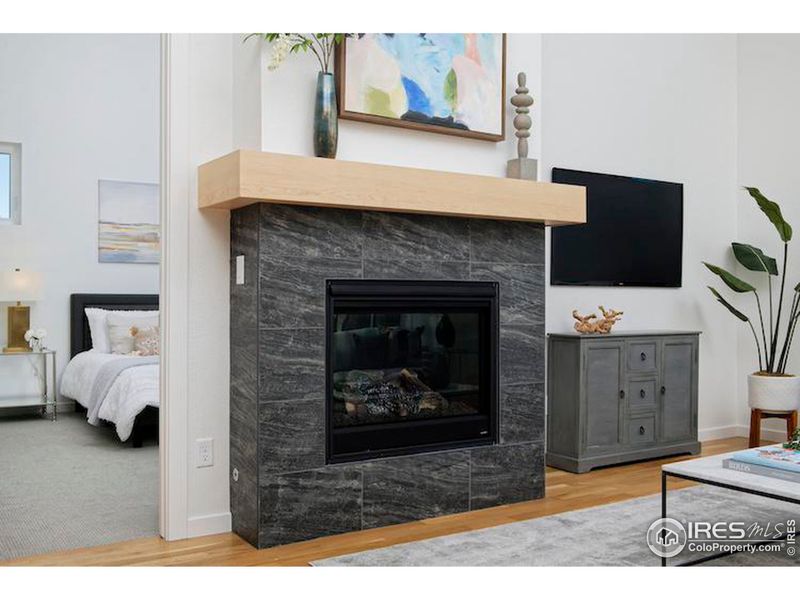 Living room gas fireplace