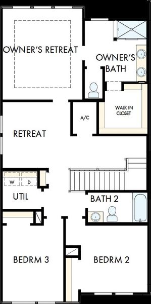 2D floor plan layout of this home in Kettering at eTown - Traditional Collection, Jacksonville, FL (Image 3).