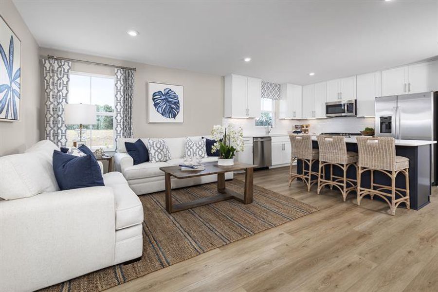 Representative furnished interior of a home built from the Henry by Ryan Homes in Middle Creek Village, Bolivia (Image 2).