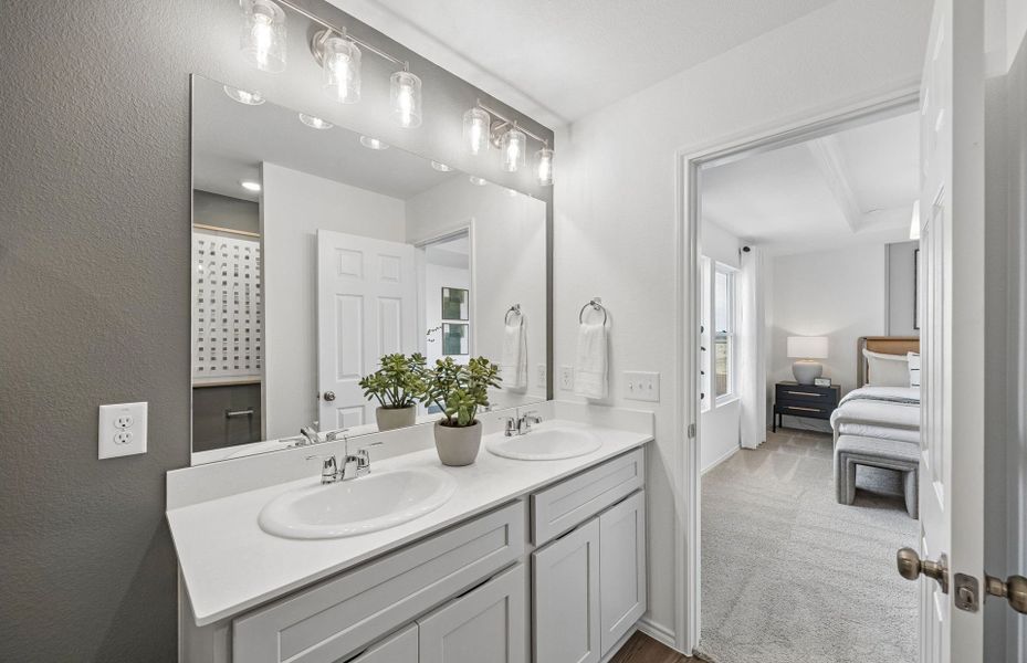 Representative furnished interior of a home built from the Camelia by Pulte Homes in Saddleback at Santa Rita Ranch, Liberty Hill (Image 11).