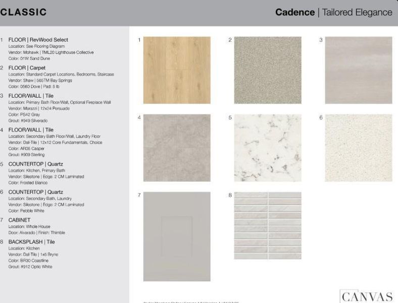 2408 Roundrock Road design selections. Home is currently under construction and selections are subject to change.