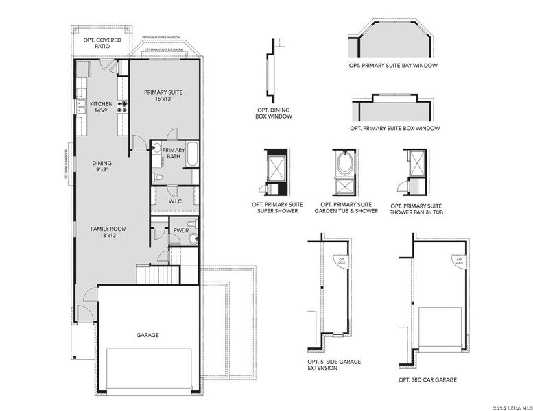 2D floor plan layout of this home in Melissa Ranch, San Antonio, TX (Image 4).