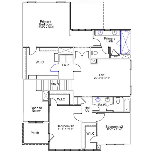 2D floor plan layout of this home in Windsor Forest, Anderson, SC (Image 4).