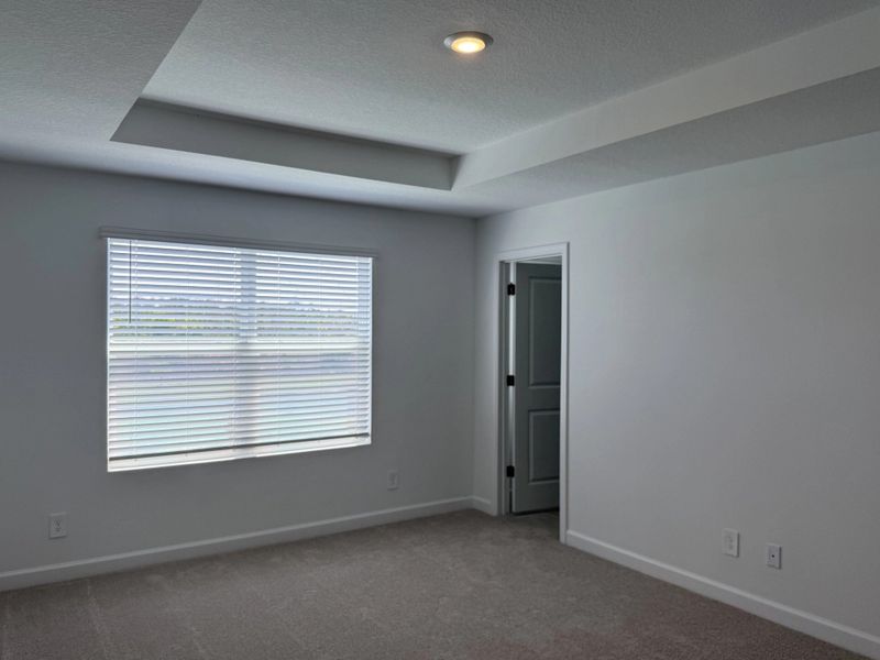 Primary bedroom featuring a tray ceiling - under construction
