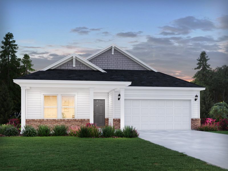 Representative exterior photo of a completed home built from the Buchanan by Meritage Homes in Creek Ridge - Signature Collection, Spartanburg, SC (Image 10). Representative exterior photo of a completed home built from the Buchanan by Meritage Homes in Creek Ridge - Signature Collection, Spartanburg, SC (Image 10).