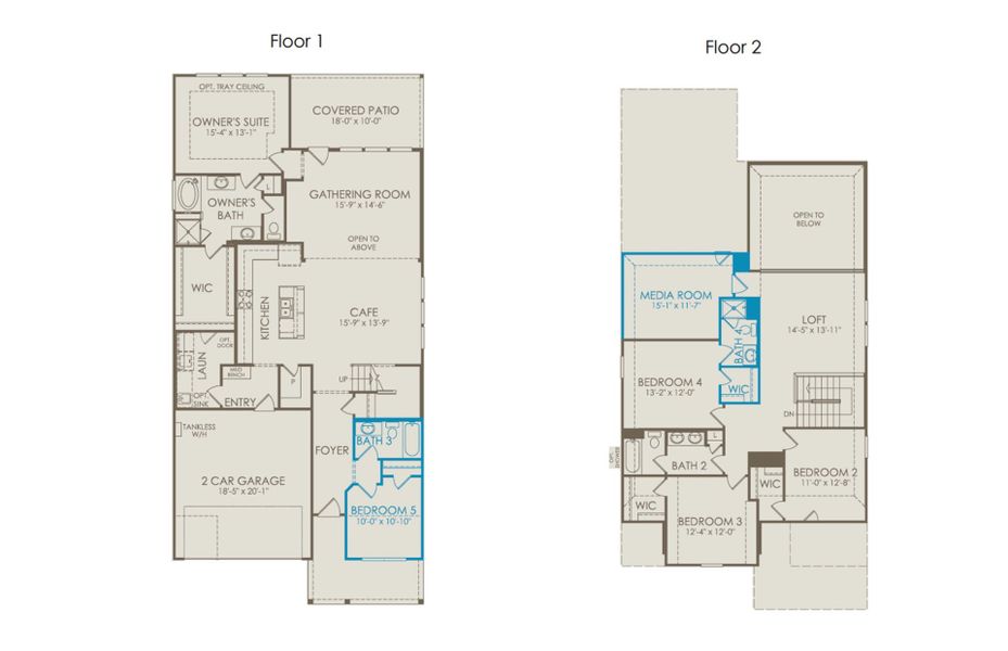2D floor plan layout of this home in Anna Town Square, Anna, TX (Image 2). 2D floor plan layout of this home in Anna Town Square, Anna, TX (Image 2).