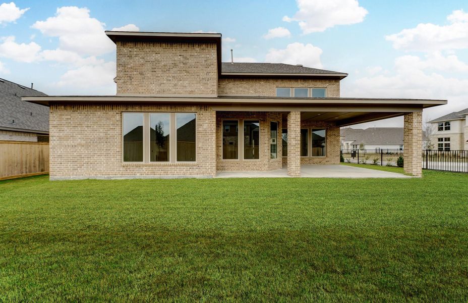 Exterior details and patio area of a home in Bridgeland 60′, Cypress (Image 27).