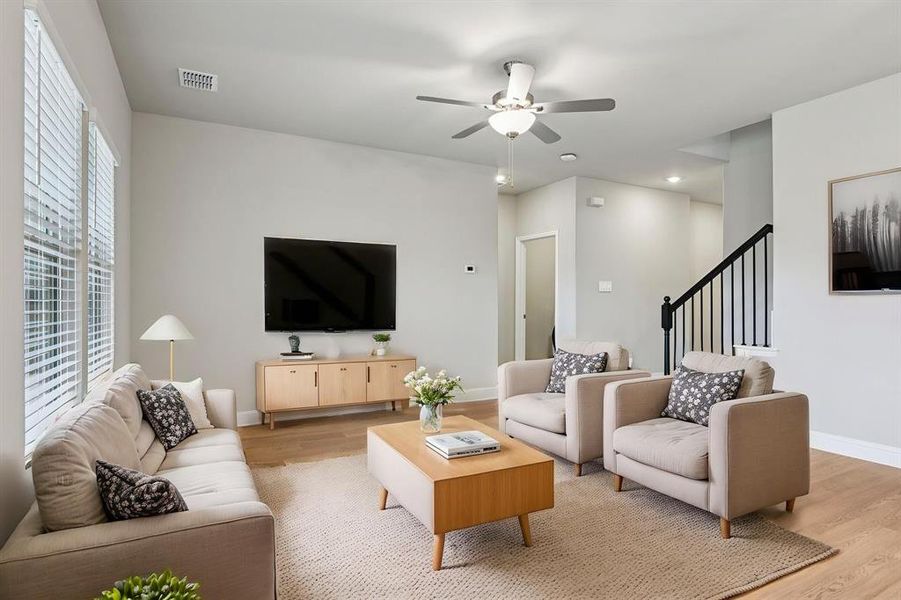 Furnished interior view inside a new home in Parks at Foster Crossing - Signature Series, Anna (Image 6).