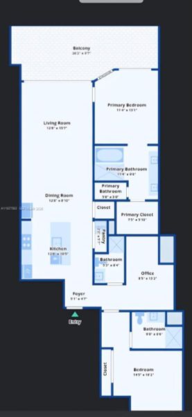 2D floor plan layout of this home in , Miami, FL (Image 4).