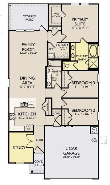 2D floor plan layout of this home in Cannon Ranch, Dripping Springs, TX (Image 5).