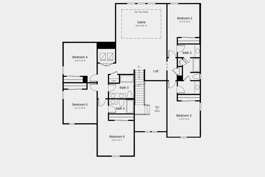2D floor plan layout for the Saint Lucia by Taylor Morrison in Hillcrest, San Antonio, FL (Image 3).