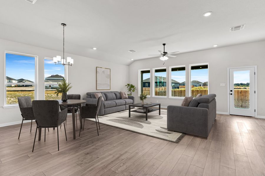 Representative furnished interior of a home built from the Crockett by Beazer Homes in Comanche Ridge, San Antonio (Image 5). Representative furnished interior of a home built from the Crockett by Beazer Homes in Comanche Ridge, San Antonio (Image 5).