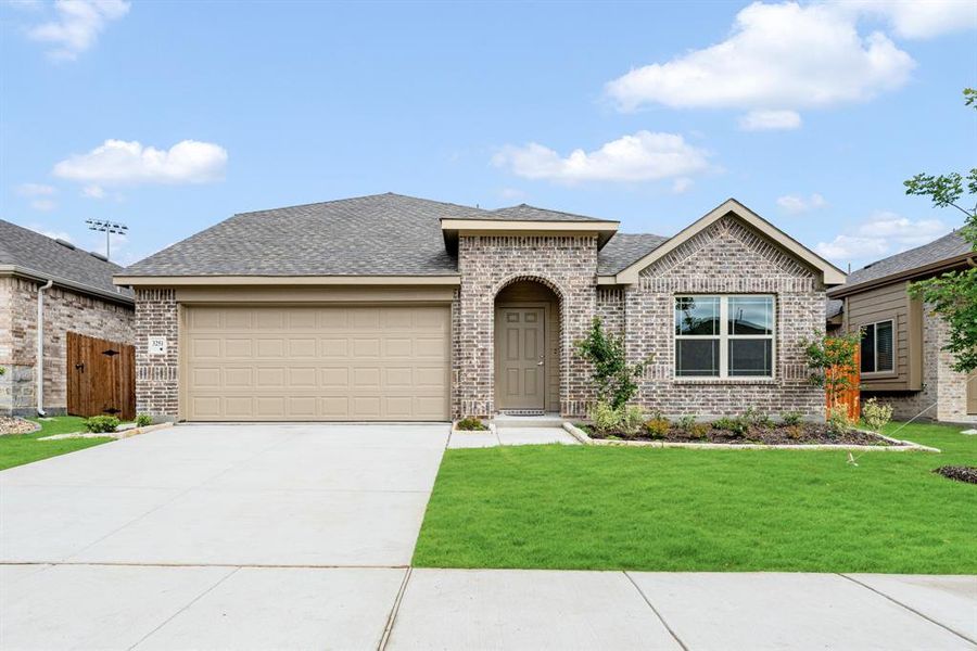 Front exterior of a new home in Heartland Elements, Crandall, TX, highlighting curb appeal (Image 24). Front exterior of a new home in Heartland Elements, Crandall, TX, highlighting curb appeal (Image 24).