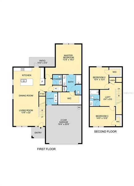 2D floor plan layout of this home in , Orlando, FL (Image 3).