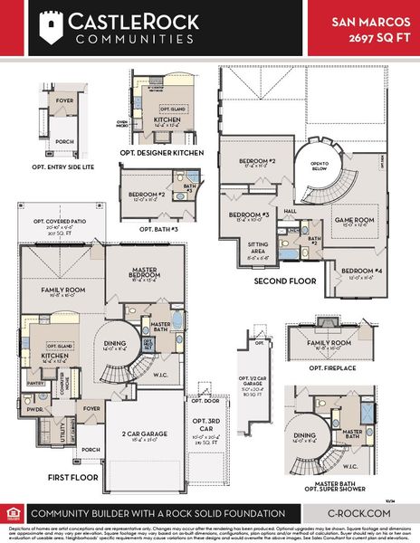 2D floor plan layout of this home in Massey Oaks, Pearland, TX (Image 2).