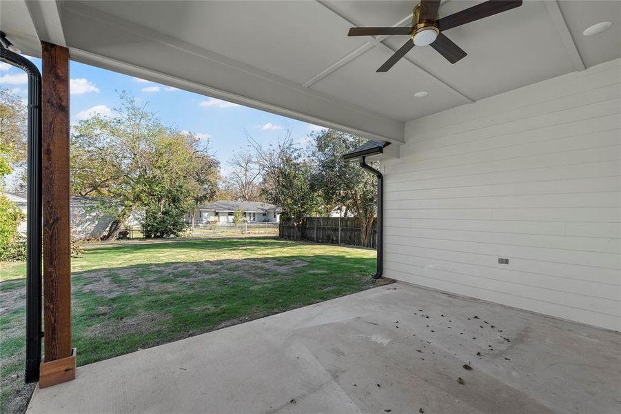 View of patio featuring a ceiling fan View of patio featuring a ceiling fan