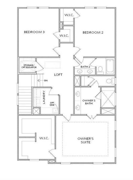 2D floor plan layout of this home in Waterside Single Family, Peachtree Corners, GA (Image 3).