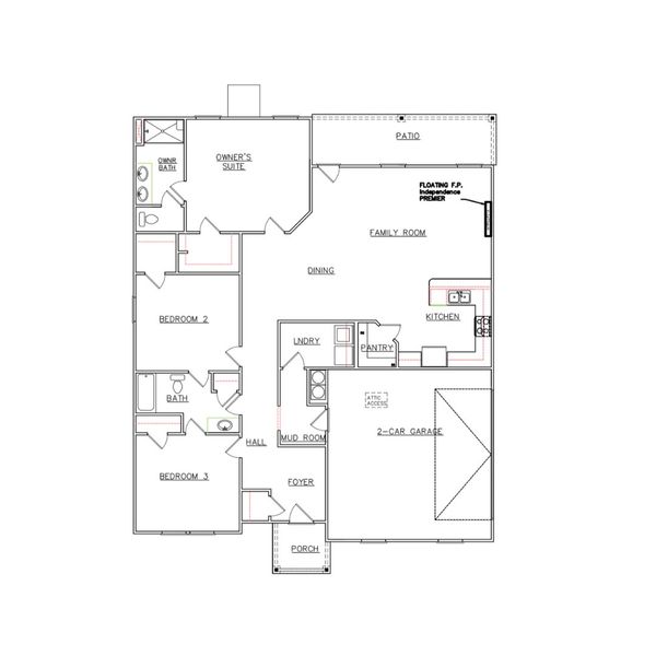 2D floor plan layout for the Clara - Single Family Homes by Dream Finders Homes in Jones Crossing, Hogansville, GA (Image 3).