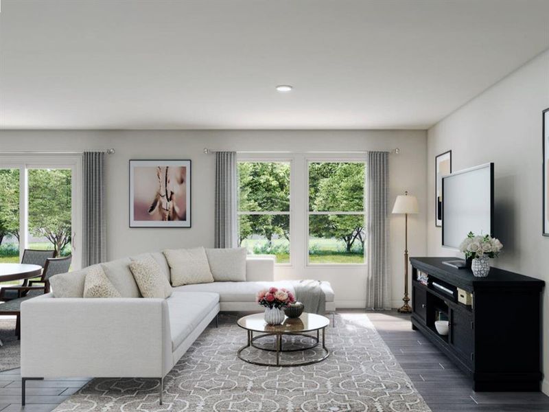 Furnished interior view inside a new home in Treaty Oak, Granbury (Image 3). Furnished interior view inside a new home in Treaty Oak, Granbury (Image 3).
