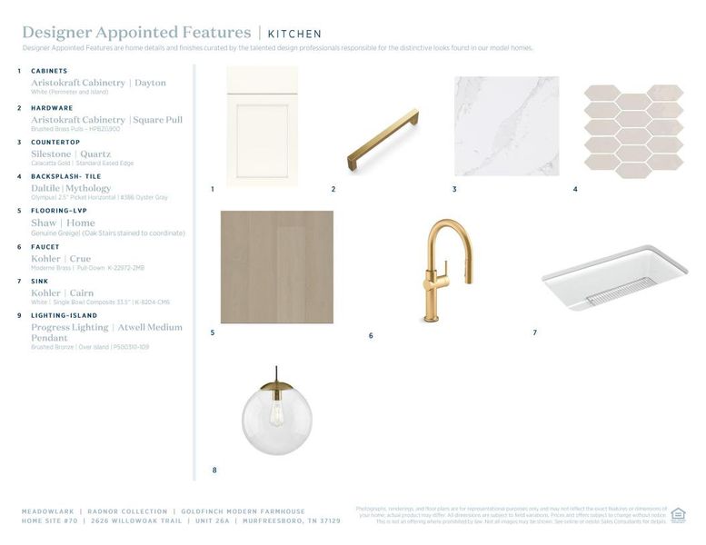 Sample of building materials used in homes in Meadowlark, Murfreesboro (Image 7).