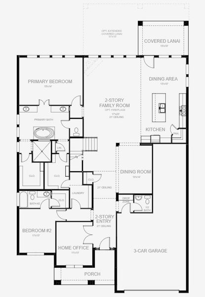 2D floor plan layout for the 3638F by Perry Homes in Glynlea Country Club 60', Port St. Lucie, FL (Image 4). 2D floor plan layout for the 3638F by Perry Homes in Glynlea Country Club 60', Port St. Lucie, FL (Image 4).
