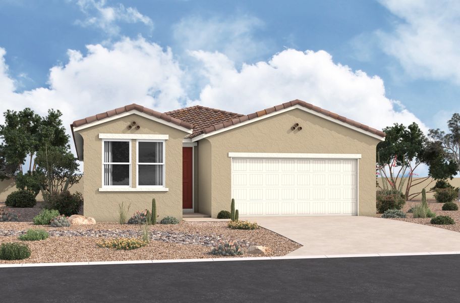 Representative exterior photo of a completed home built from the Fossil by Beazer Homes in Montana Vista: Highland, Buckeye, AZ (Image 17). Representative exterior photo of a completed home built from the Fossil by Beazer Homes in Montana Vista: Highland, Buckeye, AZ (Image 17).