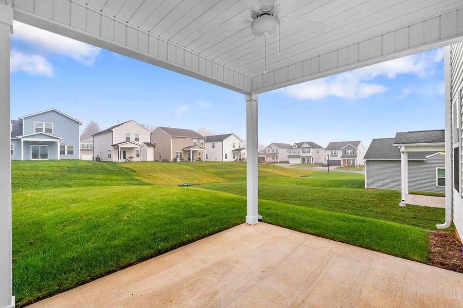 Exterior details and patio area of a home in Hanes Lake, Winston-Salem (Image 3).