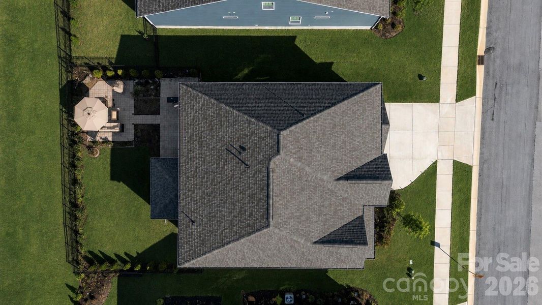 AERIAL VIEW - FRONT AND FENCED BACKYARD