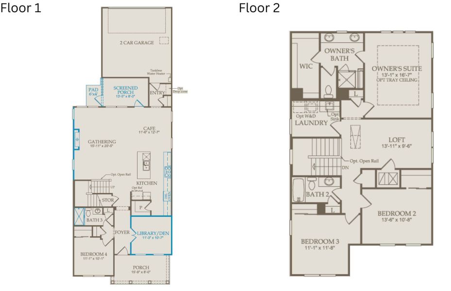 2D floor plan layout of this home in Saunders Farm, Willow Spring, NC (Image 4). 2D floor plan layout of this home in Saunders Farm, Willow Spring, NC (Image 4).