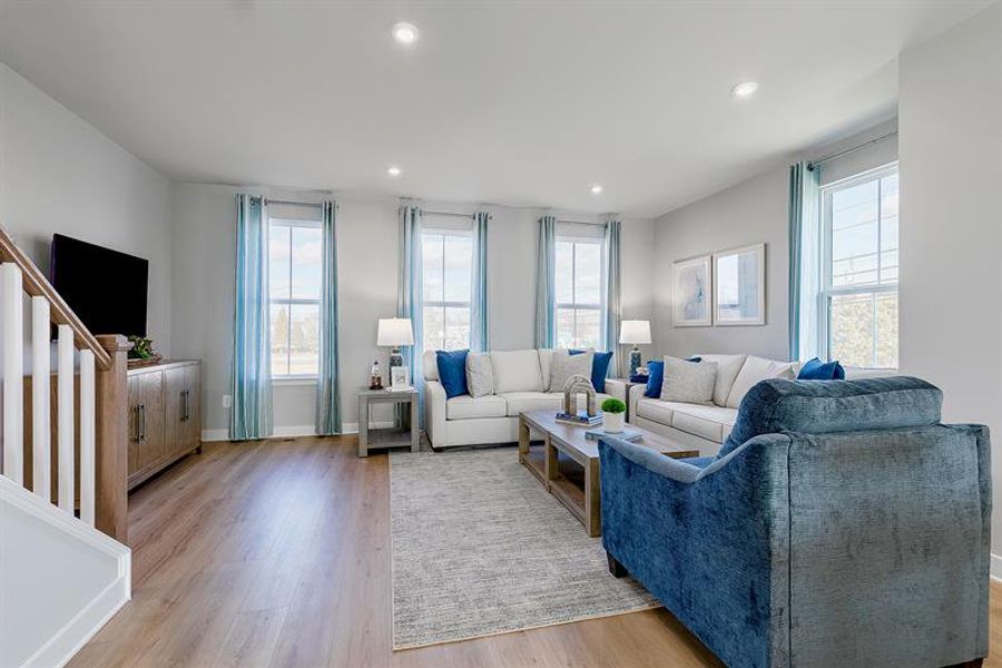 Representative furnished interior of a home built from the Mayer by Ryan Homes in Stowe Branch Townhomes, Charlotte (Image 19).
