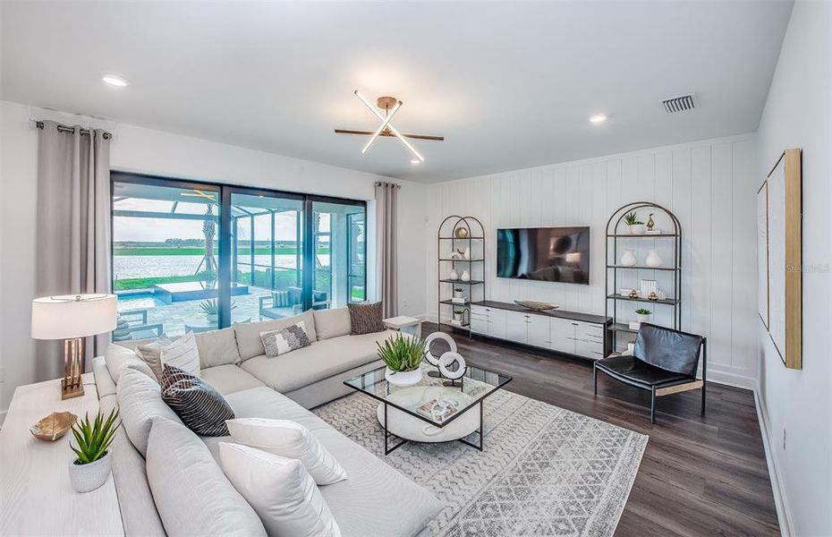 Furnished interior view inside a new home in Grandura, Sarasota (Image 9). Furnished interior view inside a new home in Grandura, Sarasota (Image 9).