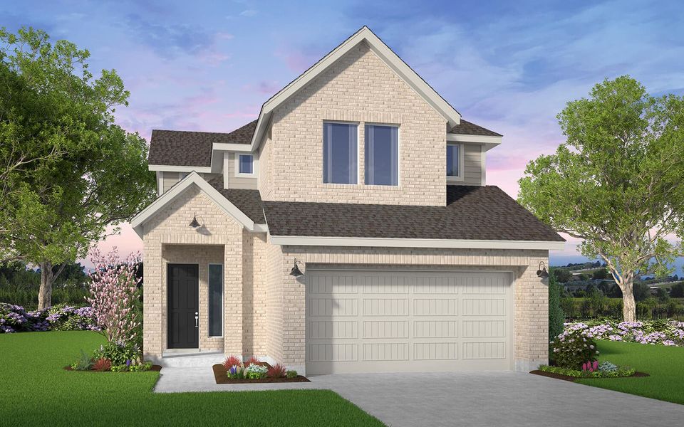 Representative exterior photo of a completed home built from the Rutgers by Brookfield Residential in 40' Traditional Homes at Elyson, Katy, TX (Image 15). Representative exterior photo of a completed home built from the Rutgers by Brookfield Residential in 40' Traditional Homes at Elyson, Katy, TX (Image 15).