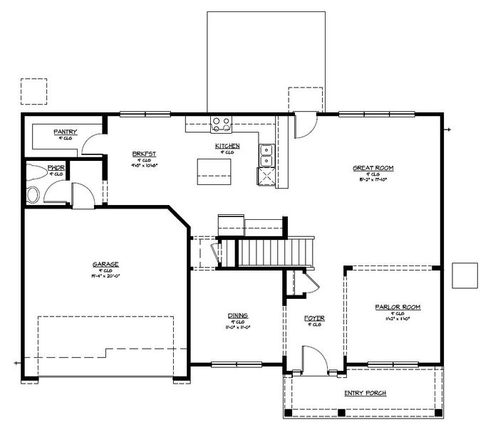 2D floor plan layout for the The Dalton by Smith Family Homes in Covington Pointe, Brunswick, GA (Image 4).
