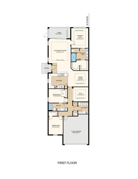 2D floor plan layout of this home in Esplanade by the Islands, Naples, FL (Image 2).
