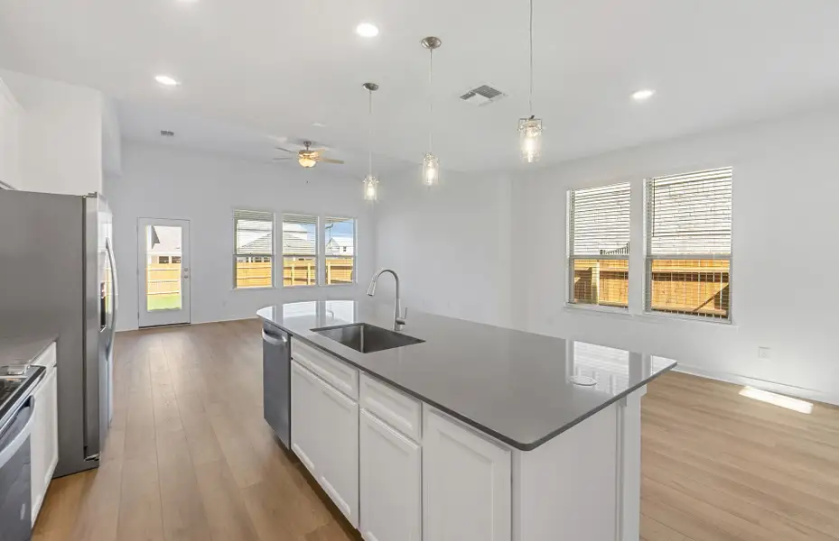 Furnished interior view inside a new home in Santa Rita Ranch, Liberty Hill (Image 6). Furnished interior view inside a new home in Santa Rita Ranch, Liberty Hill (Image 6).