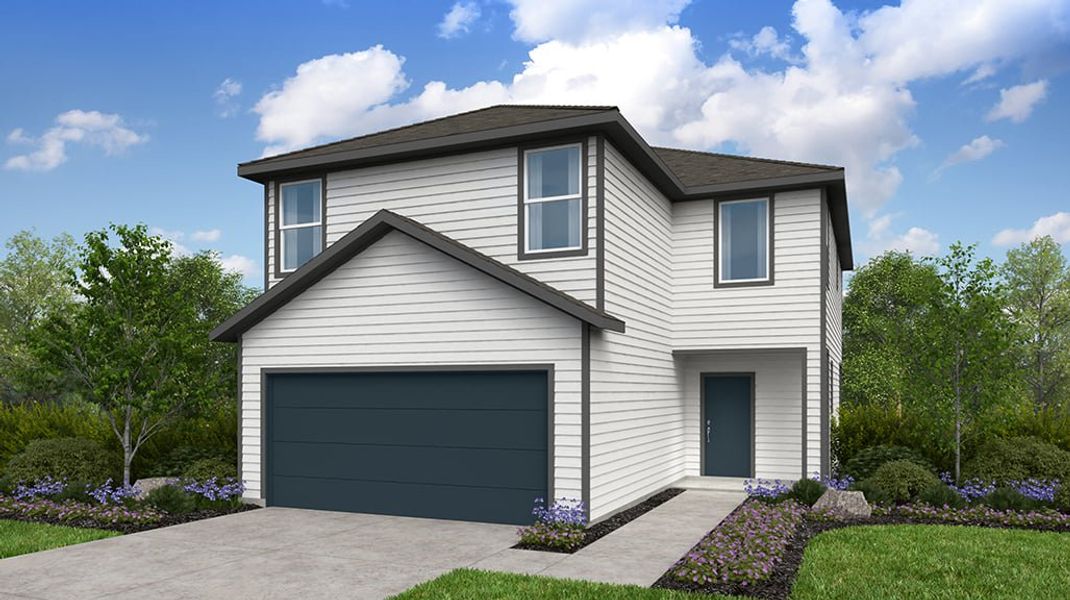 Representative exterior photo of a completed home built from the Kestrel by Taylor Morrison in Turner's Crossing 45s, Buda, TX (Image 20).