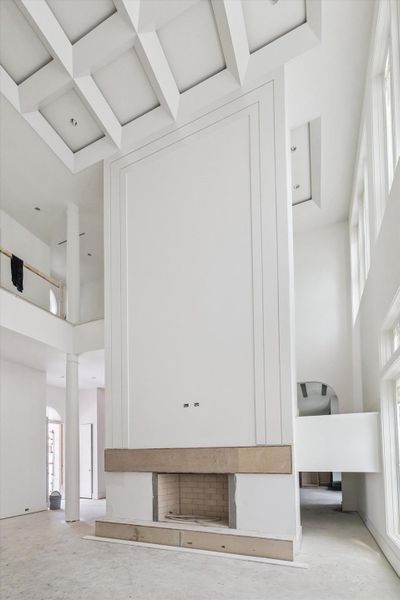 Fireplace in den/ktchen area as of August 11. Fireplace in den/ktchen area as of August 11.