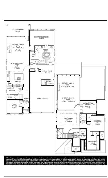 2D floor plan layout of this home in Jordan Ranch, Fulshear, TX (Image 2).